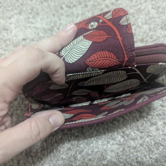 Vera Bradley Red and Pink Floral Wristlet - Picture 3 of 4